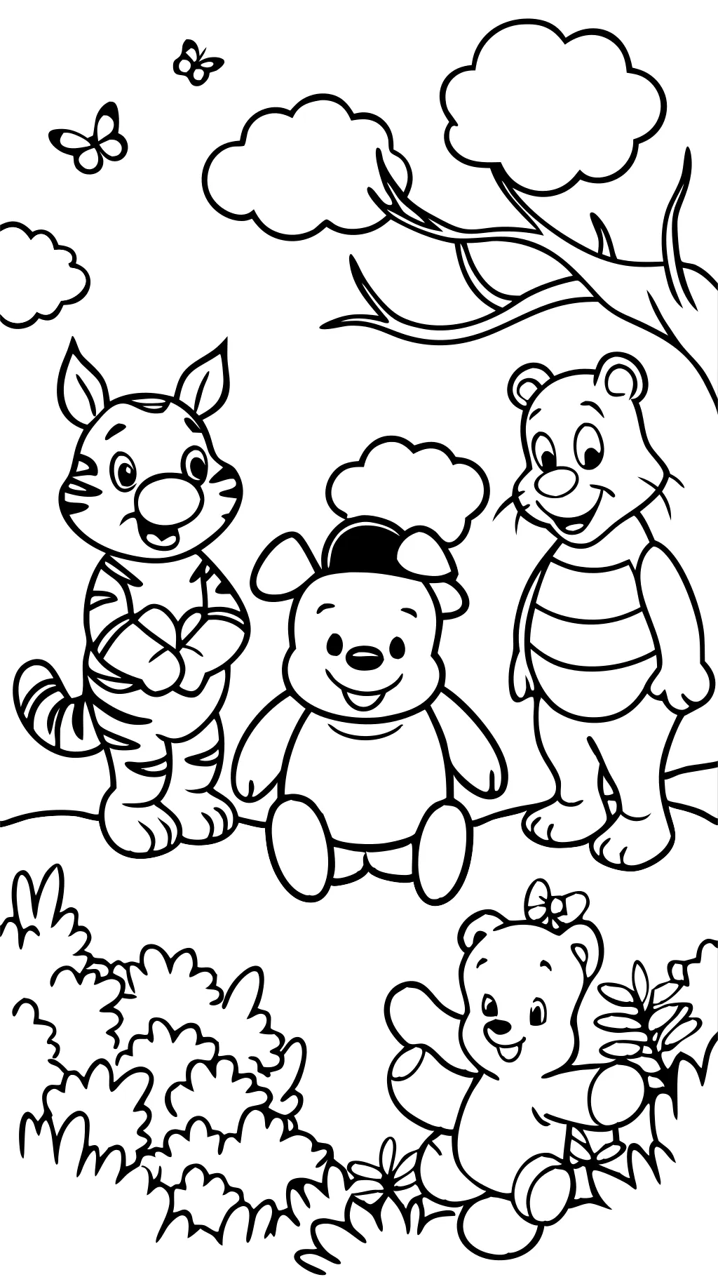 winnie the pooh characters coloring pages